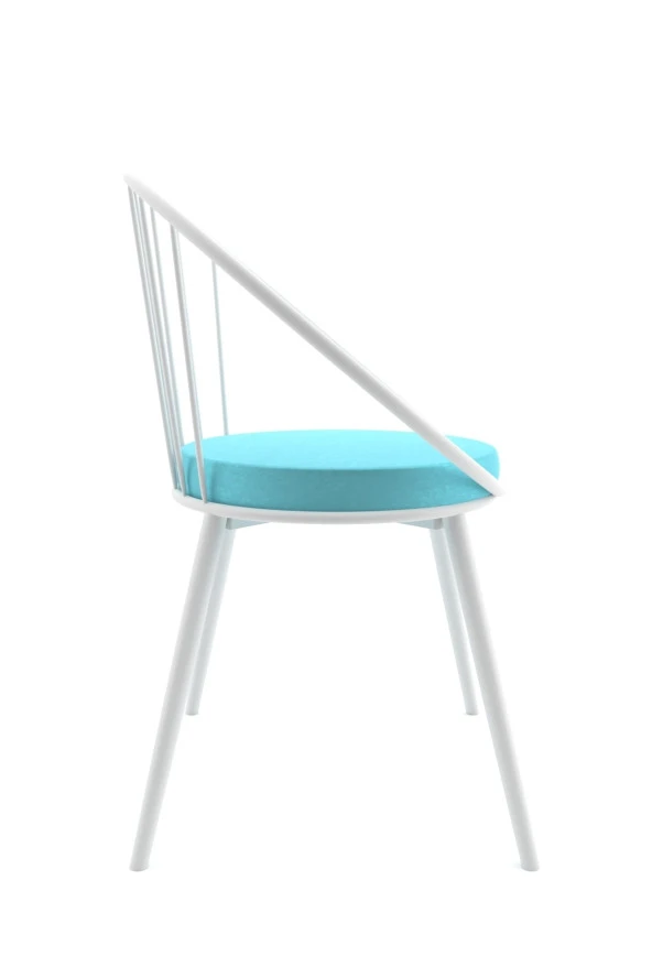 Evdemo  Eylül Metal Tel Sandalye Turkuaz - Resim 4