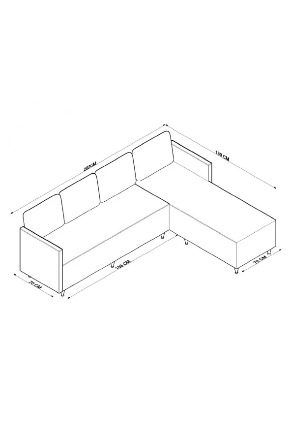 Evdemo  Nihal Köşe Koltuk Takımı Mavi - 3