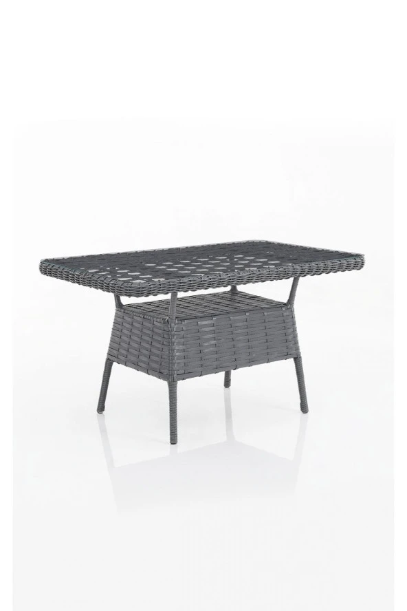 Evdemo Eren Rattan Puflu 3+1+1 Bahçe Balkon Takımı, Antrasit - 2