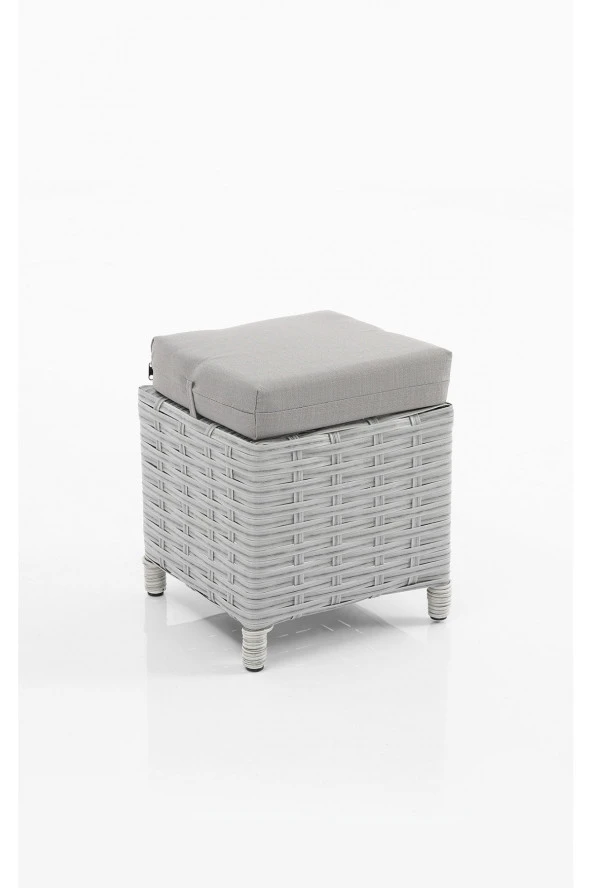 Evdemo  Eren Rattan Puflu Bahçe Balkon Takımı 3+1+1 Gri - 4