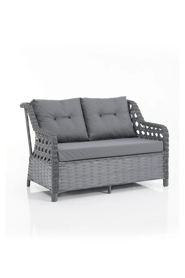 Evdemo  Eren Rattan Bahçe Balkon Takımı 2+1+1 Antrasit - 4