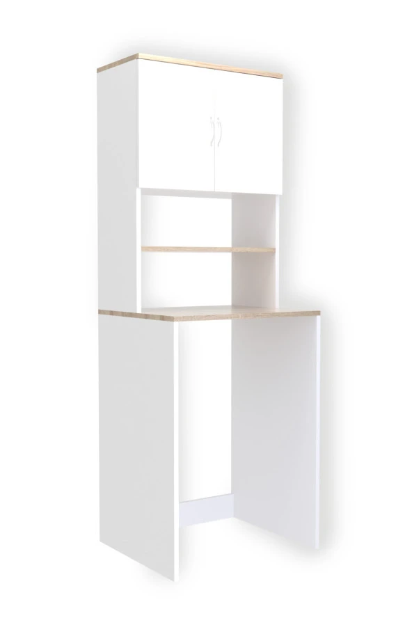 Evdemo  Çamaşır Makinesi Üstü Banyo Dolabı Rafı Beyaz - 6