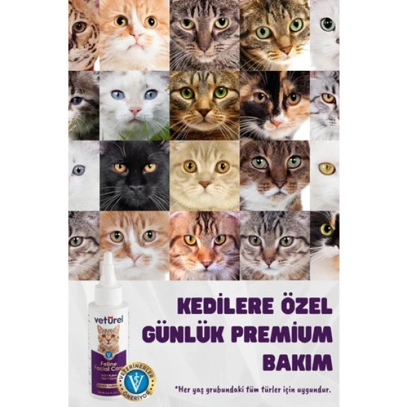 Vetürel Kedi Yüz Bakım Solüsyonu 100 ml - 2