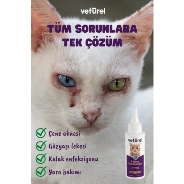 Vetürel Kedi Yüz Bakım Solüsyonu 100 ml - 3