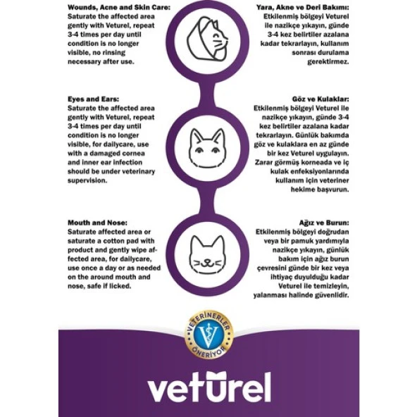 Vetürel Kedi Yüz Bakım Solüsyonu 100 ml - 6