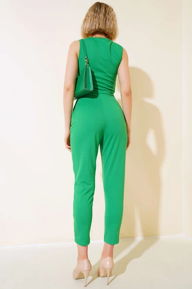 Sıfır Kol Tulum Yeşil - Resim 3