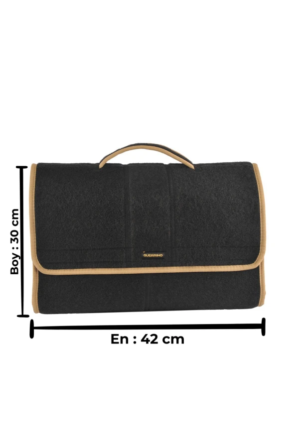 Maxi Araç Bagaj Organizer Bagaj Düzenleyici Çanta Krem Kenarlı - Resim 2