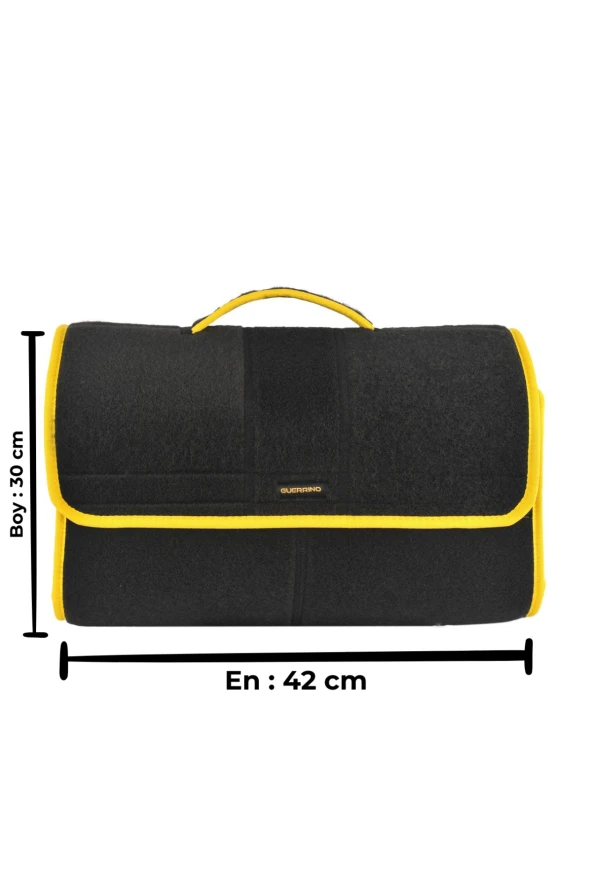 Maxi Araç Bagaj Organizer Bagaj Düzenleyici Çanta Sarı Kenarlı - Resim 2