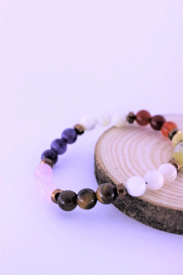 Yengeç Çakra Doğal Taş Bileklik Birinci Kalite Taş Yengeç Burcu - 4