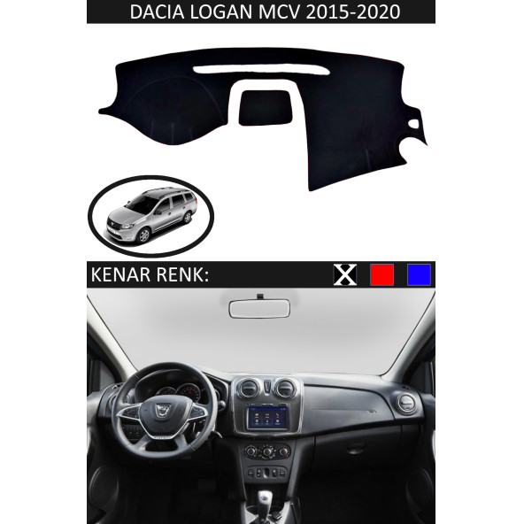 Dacia Logan Mcv 2015-2020 Için Uygun Torpido Koruma Halısı Siyah Kenar Renk Siyah ürün görseli