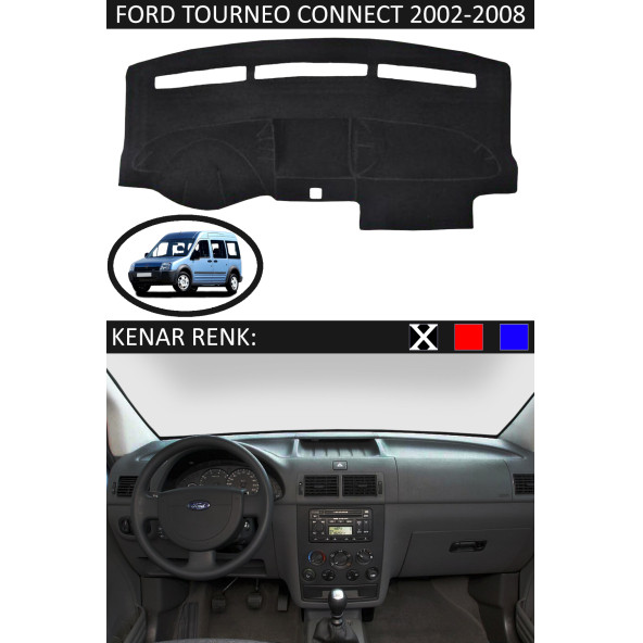 Ford Tourneo Connect 2002-2008 Için Uygun Torpido Koruma Halısı Siyah ürün görseli