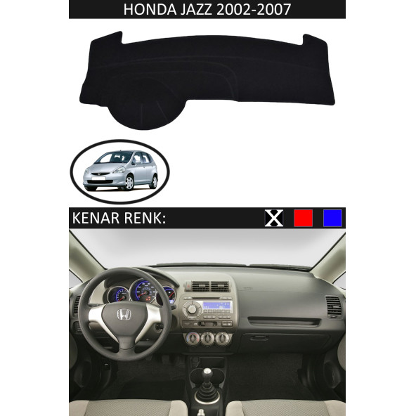 Honda Jazz 2002-2007 Için Uygun Torpido Koruma Halısı Siyah Kenar Renk Siyah ürün görseli