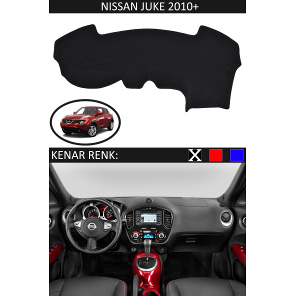 Nissan Juke 2010+ Için Uygun Torpido Koruma Halısı Siyah Kenar Renk Siyah ürün görseli