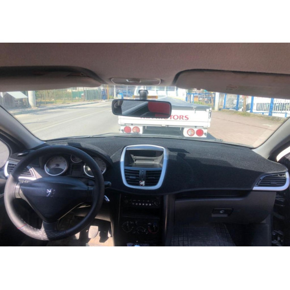 Peugeot 207 2007-2012 Modelleri Için Uygun Torpido Koruma Halısı Siyah Kenar Renk Siyah - Resim 2