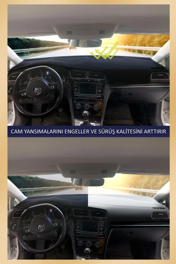 Volkswagen Polo 2009-2019 Için Uygun Torpido Koruma Halısı Siyah Kenar Renk Kırmızı