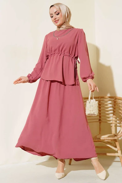 Ayrobin Etekli İkili Takım Gül Kurusu ürün görseli 1