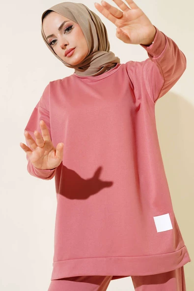 Arma Detaylı İkili Takım Gül Kurusu - Resim 2