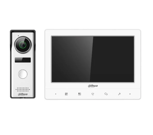 Dahua DHI-KTA02 7"inç Ekran 1.3mp Kamera Analog Villa Kiti İnterkom İç ve Dış  Ünite