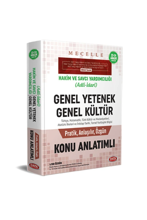 2024 Mecelle Hakim ve Savcı Yardımcılığı (Adli-İdari) Genel Yetenek - Genel Kültür Konu Anlatımlı