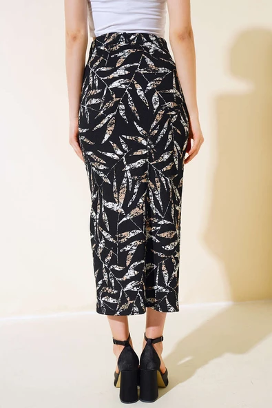 Ağaç Kabuğu Yırtmaçlı Etek Latte - Resim 3