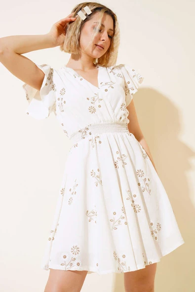 Beli Gipeli Elbise Ekru ürün görseli 1