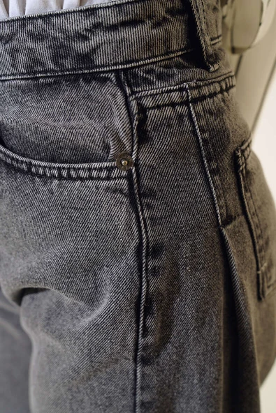 Uzun Salaş Pantolon Siyah Kar - Resim 4