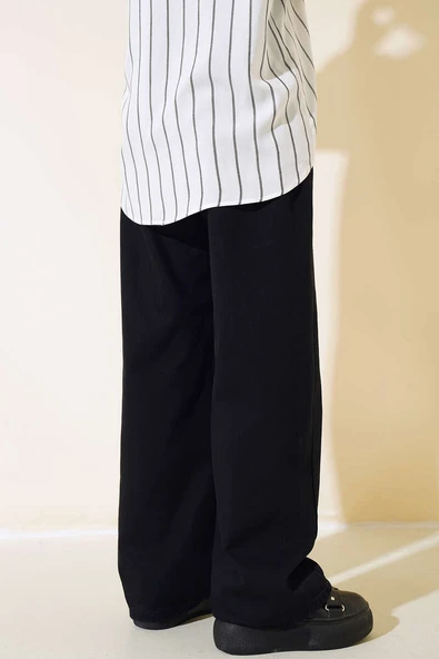 Uzun Salaş Pantolon Siyah - Resim 3