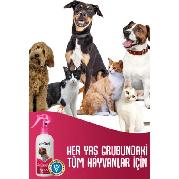 Vetürel Kedi Köpek Pati Temizlik ve Koku Giderici Sprey 300 ml - 7