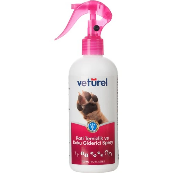 Vetürel Kedi Köpek Pati Temizlik ve Koku Giderici Sprey 300 ml - 8