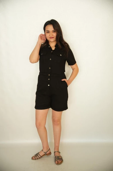 BELİ LASTİKLİ ŞORTLU GABARDİN TULUM - 4