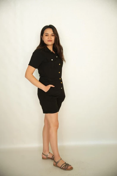 BELİ LASTİKLİ ŞORTLU GABARDİN TULUM - 3