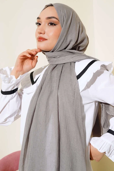 Organik Bambu Kraş Şal Kayrak Gri - 2