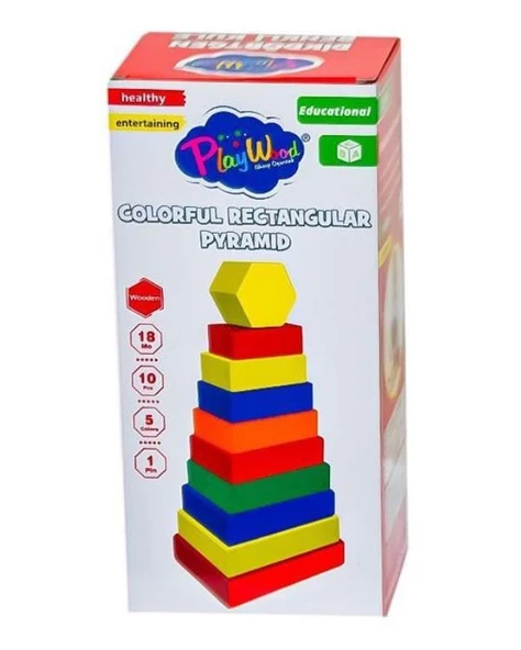 Playwood Ahşap Dikdörtgen Renkli Kule