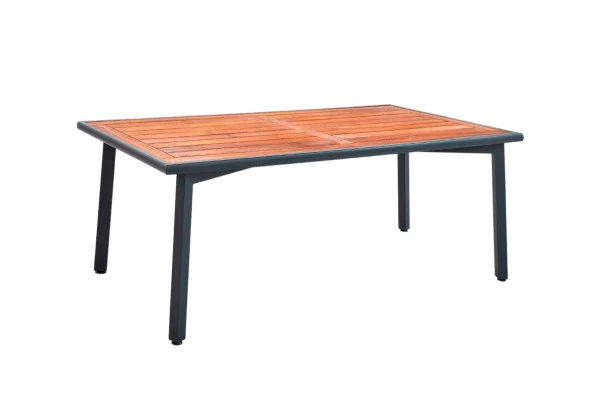 Berlin 6 Kişilik 90x150 Iroko Alüminyum Masa Sandalye Takımı - Resim 3