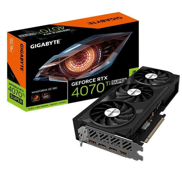 GIGABYTE RTX 4070 Ti Super Windforce Oc GV-N407TSWF3OC-16GD 16GB GDDR6X 256 Bit Ekran Kartı