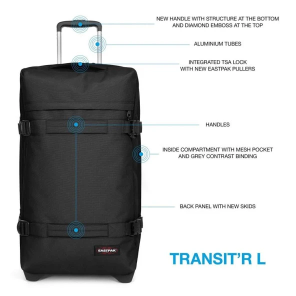 Eastpak Transit'r L Black Valiz EK0A5BA9008 - 5