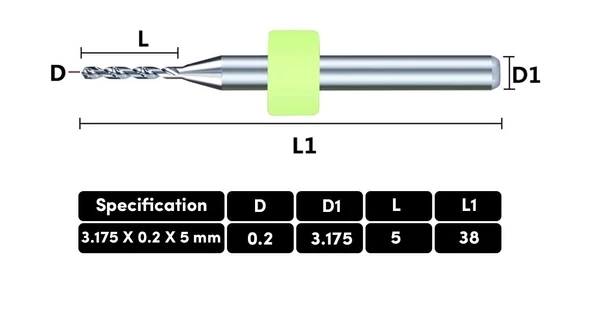 10 Adet 0.2mm Tungsten Karbür Delme PCB Matkap Ucu - 2
