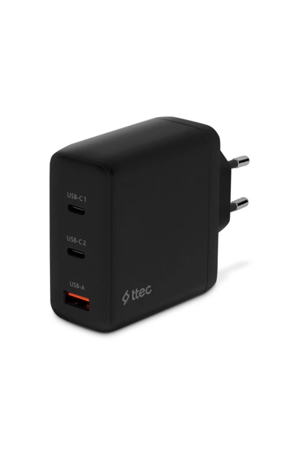 Ttec 2SCG04 SmartCharger Trio GAN 120W PD Seyahat 2 USB-C+USB-A Hızlı Şarj Aletİ