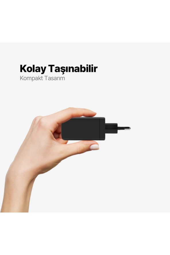 Ttec 2SCG04S SmartCharger Trio GAN 120W PD Seyahat 2 USB-C+USB-A Hızlı Şarj Aletİ - 6