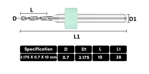 10 Adet 0.7mm Tungsten Karbür Delme PCB Matkap Ucu - 2