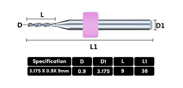 10 Adet 0.9mm Tungsten Karbür Delme PCB Matkap Ucu - 2