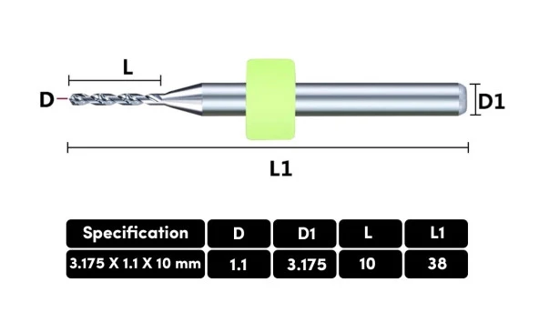 10 Adet 1.1mm Tungsten Karbür Delme PCB Matkap Ucu - 2
