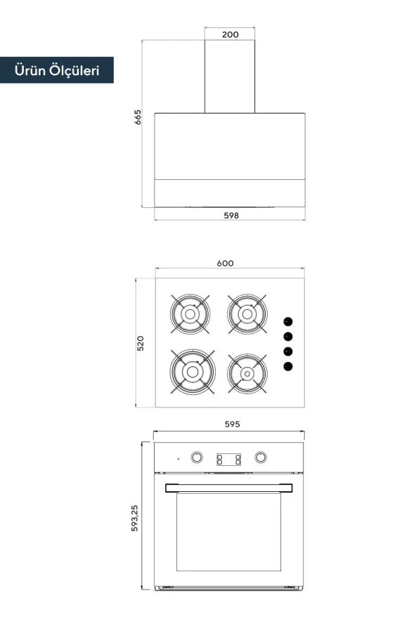 KUMTEL  Beyaz Cam Digital / Dokunmatik Ankastre Set - 8 Prog - Resim 4