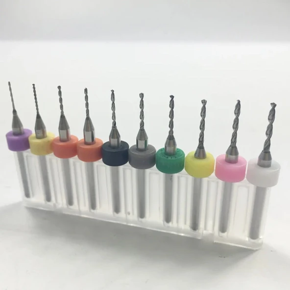 10 Parça 0.6 mm - 1.5 mm Tungsten Karbür Delme PCB Matkap Ucu - 3