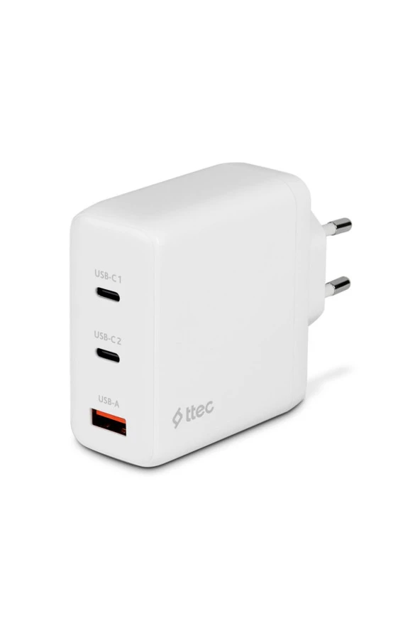 Ttec 2SCG04B SmartCharger Trio GAN 120W PD Seyahat 2 USB-C+USB-A Hızlı Şarj Aleti