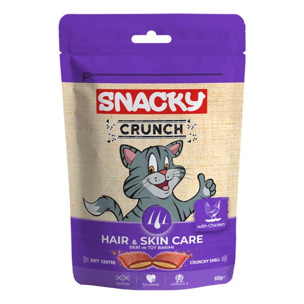 Snacky Kedi Crunch Ödül Hair-Skin Tavuklu ürün görseli