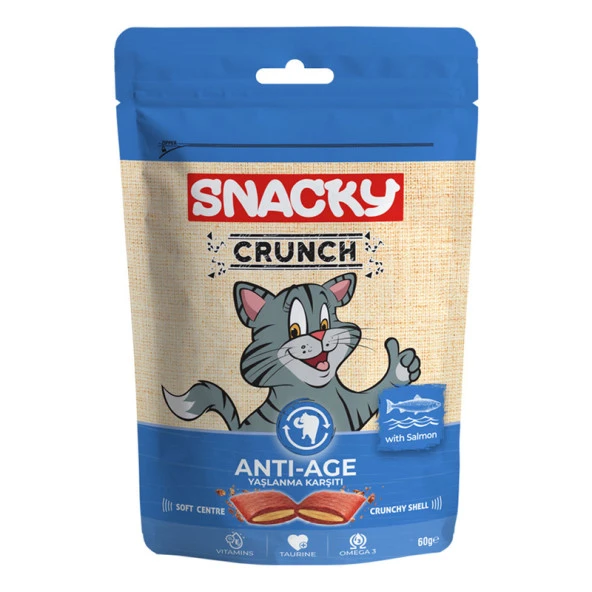 Snacky Kedi Crunch Ödül Anti-Age Somonlu