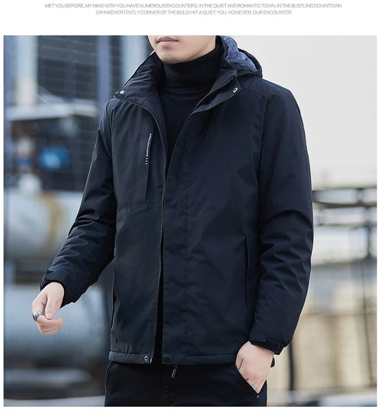 Pasifix Su Geçirmez İçi Kadife Rüzgar Geçirmez Erkek Mont 001 - Resim 4