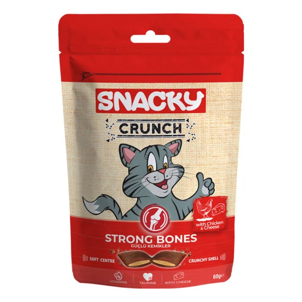 Snacky Kedi Crunch Ödül Strong Tavuk-Peynir - Resim 2
