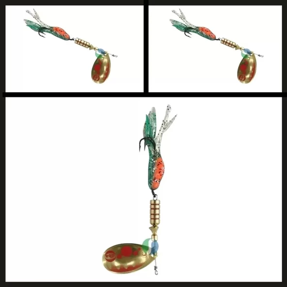 Uyguna-Yakala  390212 Altın/kırmızı Yemli No:2 Döner Kaşık Tondo Bubble-KAŞ.193 - Resim 2